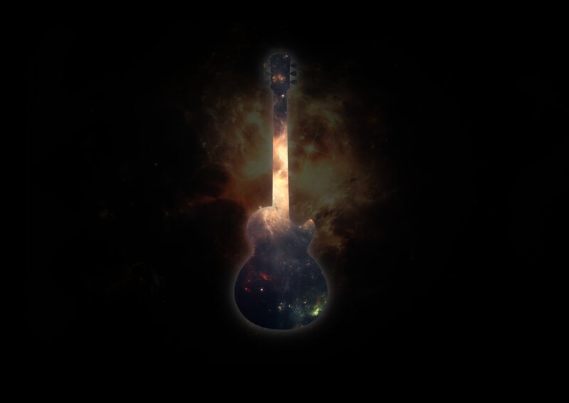 Guitar with Galaxy Inside