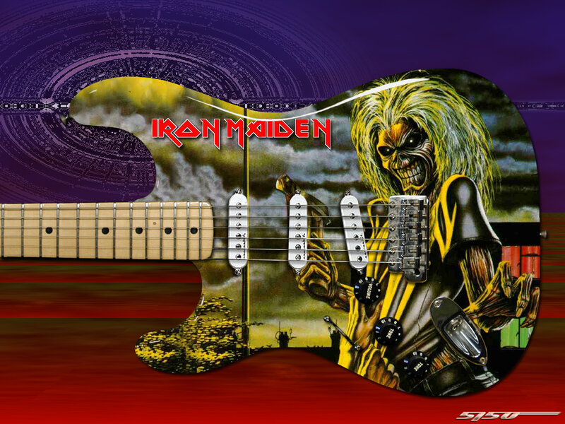 Guitar with Iron Maiden Artwork