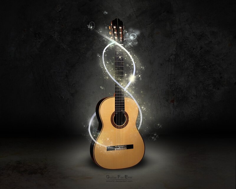 Guitar with magical light