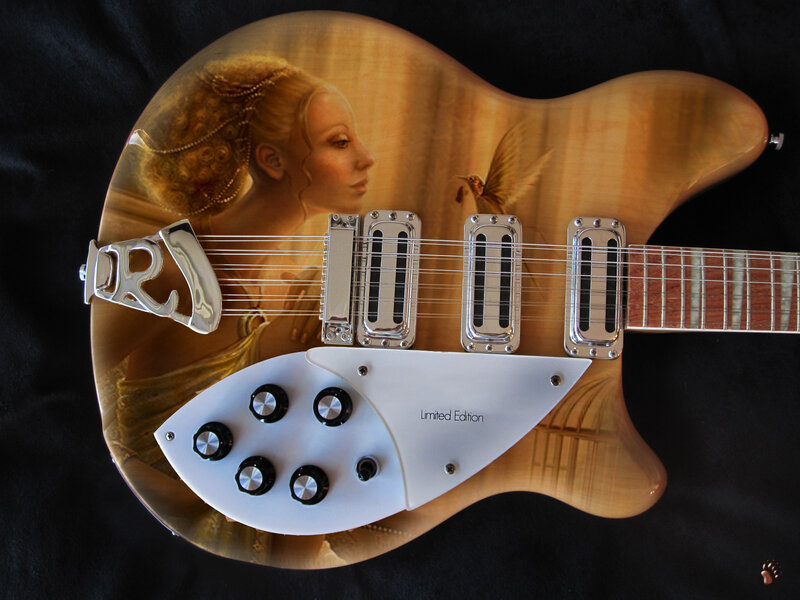 Guitar with Painted Artwork