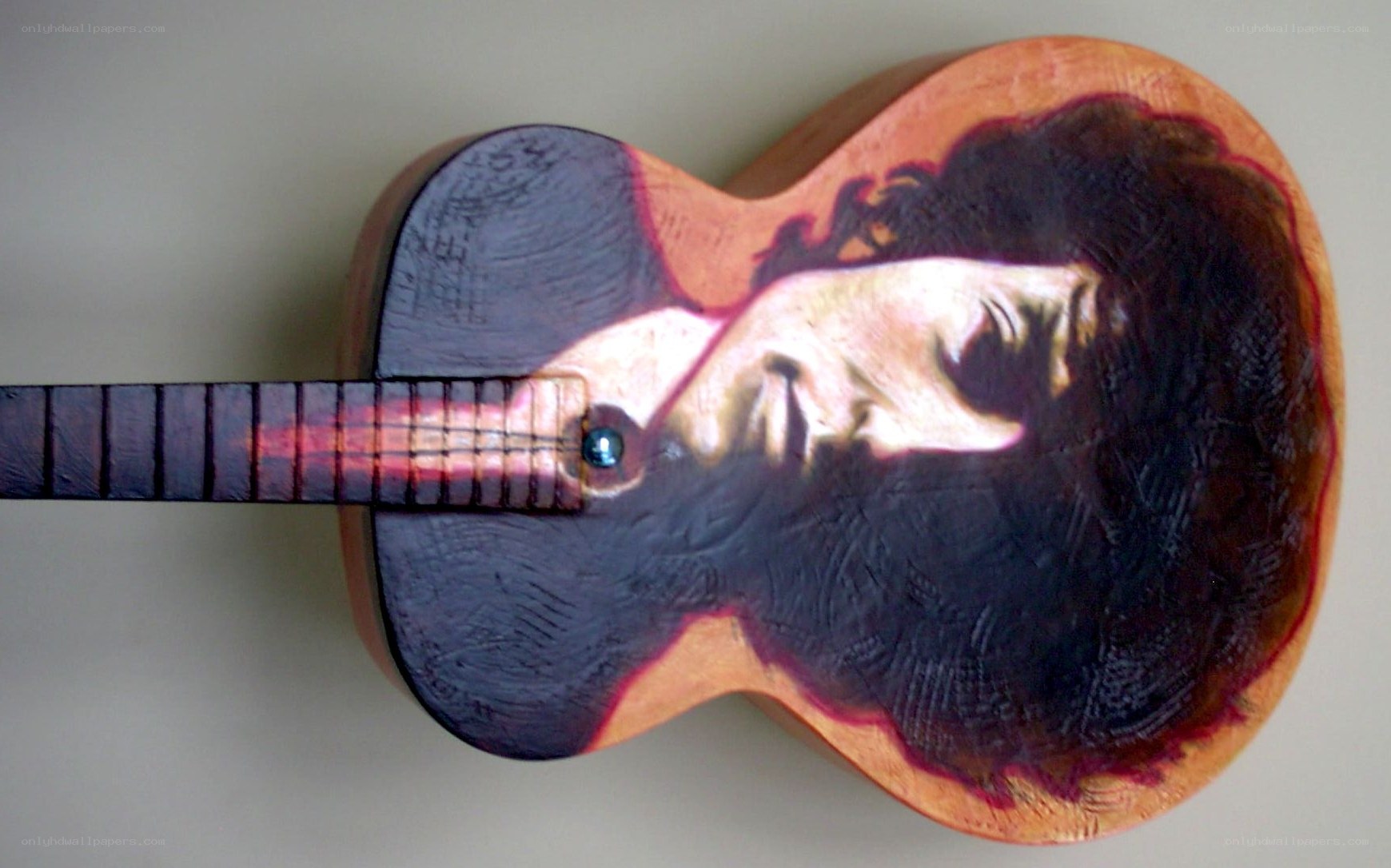 guitar with painted portrait