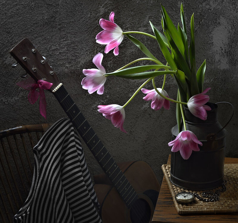 Guitar with Tulips
