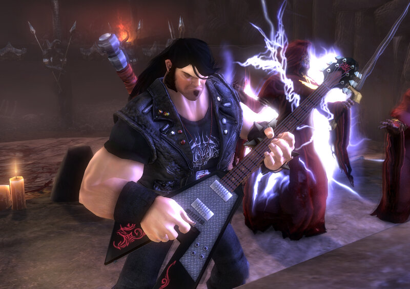 guitarist in dark fantasy setting