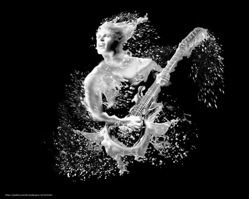 guitarist in milk splash