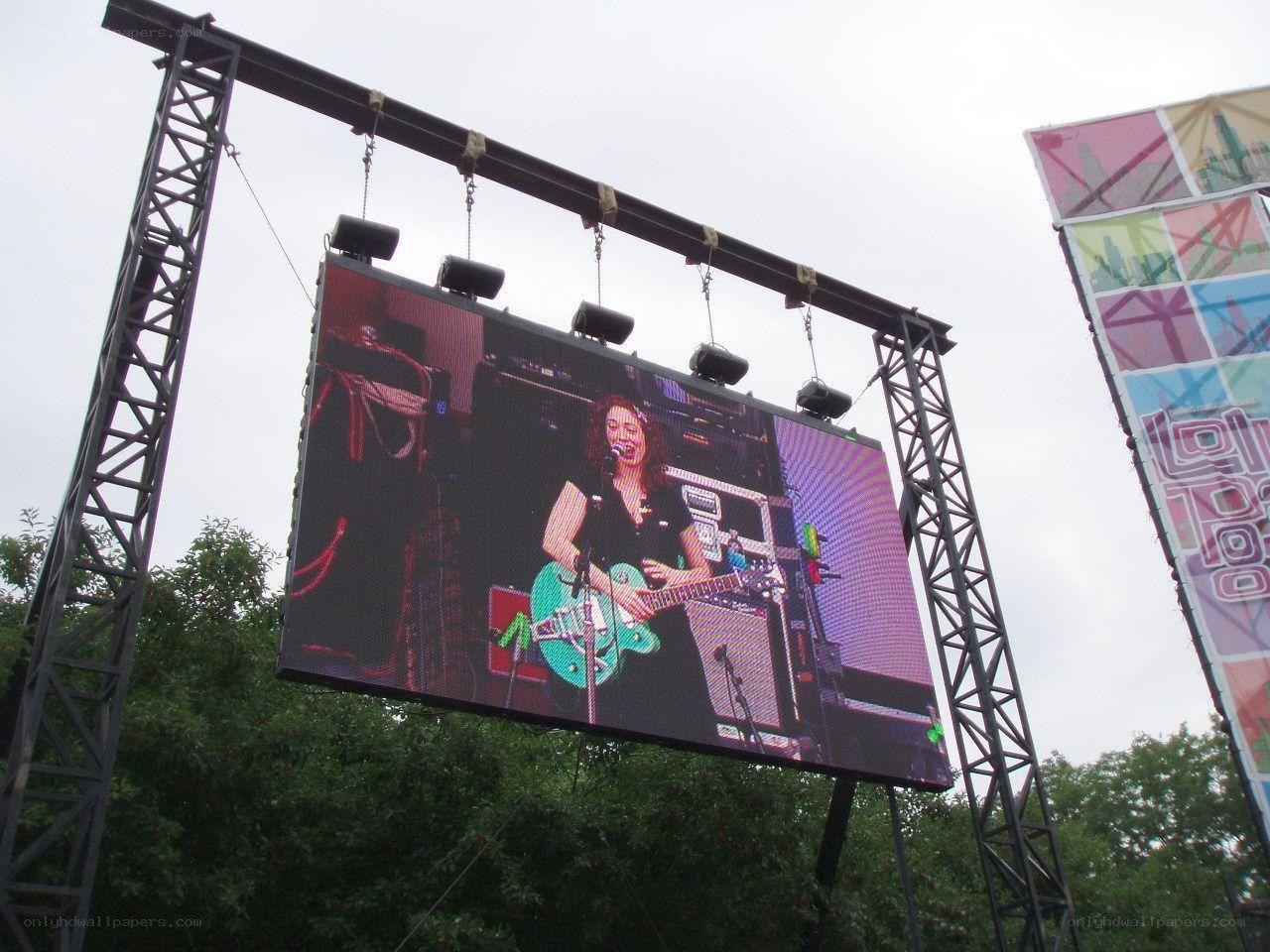 guitarist on large screen