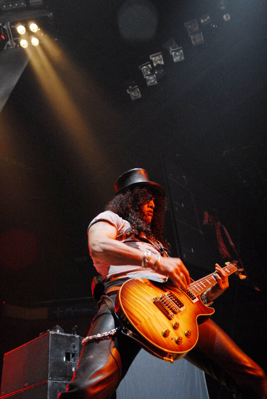 Guitarist on Stage — Black, Dramatic, Night, Photograph, Top Hat