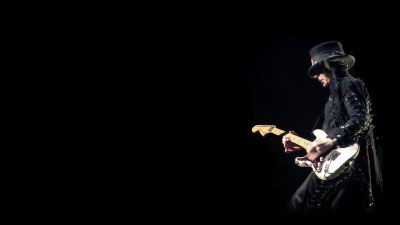 Guitarist on Stage — Black, Dramatic, Night