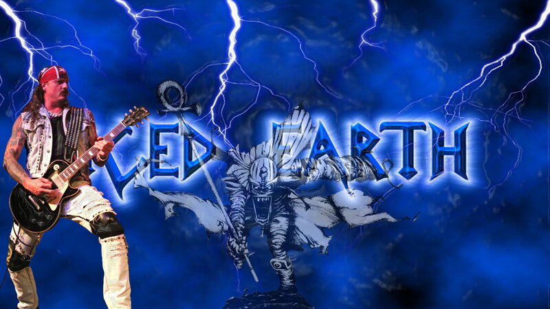 Guitarist on Stage — Blue, Dramatic, Digital Art