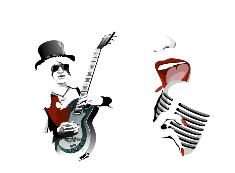 Guitarist Playing Electric Guitar — Black, Dynamic