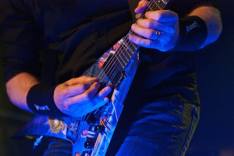 Guitarist Playing Electric Guitar — Blue