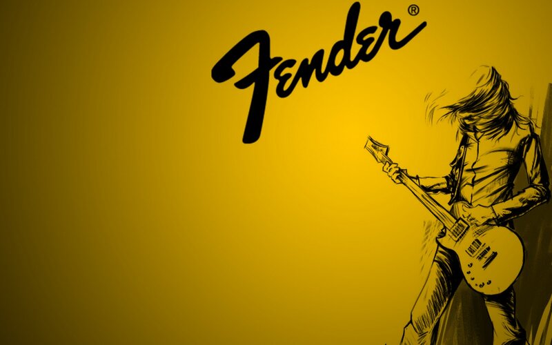 Guitarist Playing Electric Guitar — Yellow