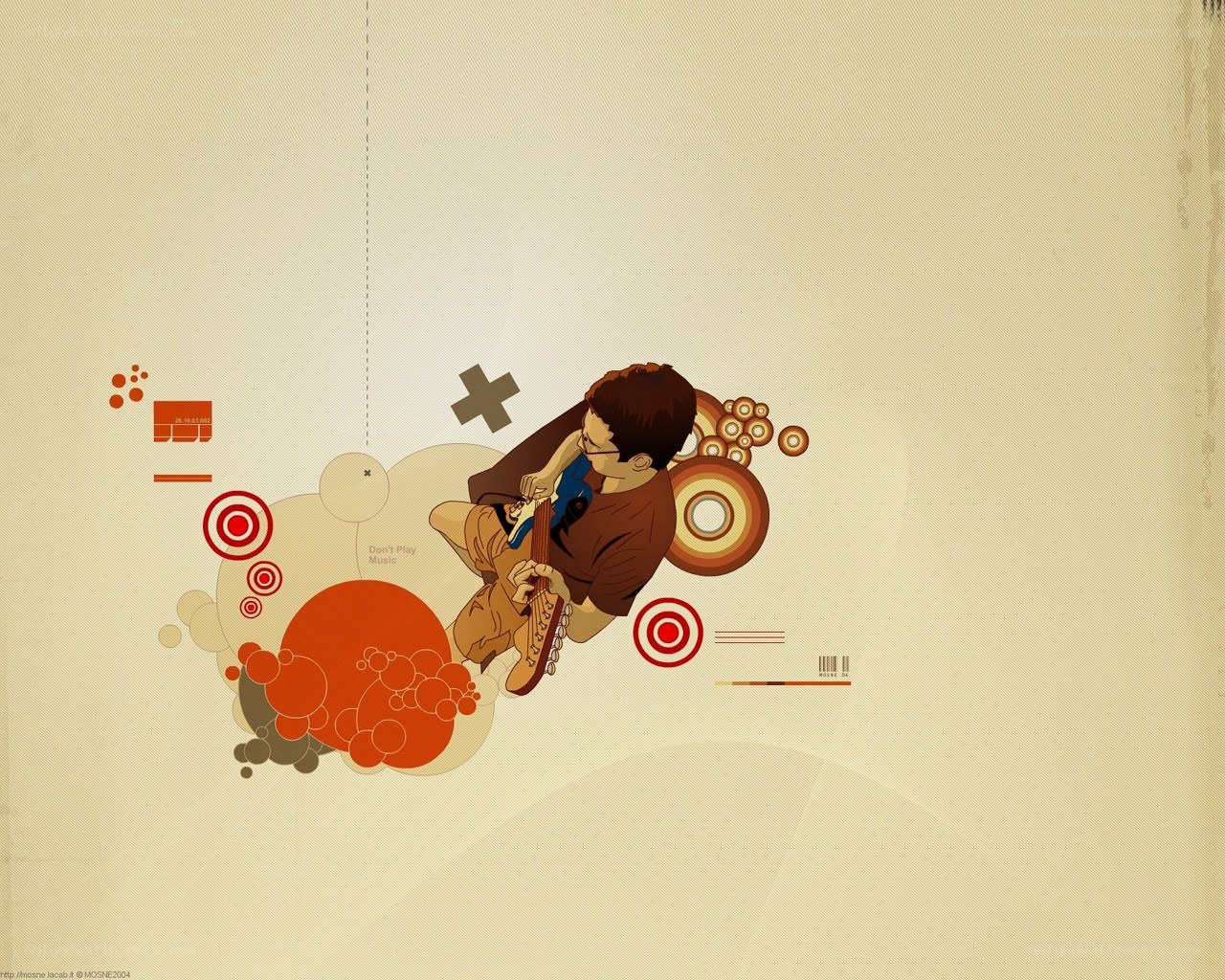 guitarist with abstract graphics