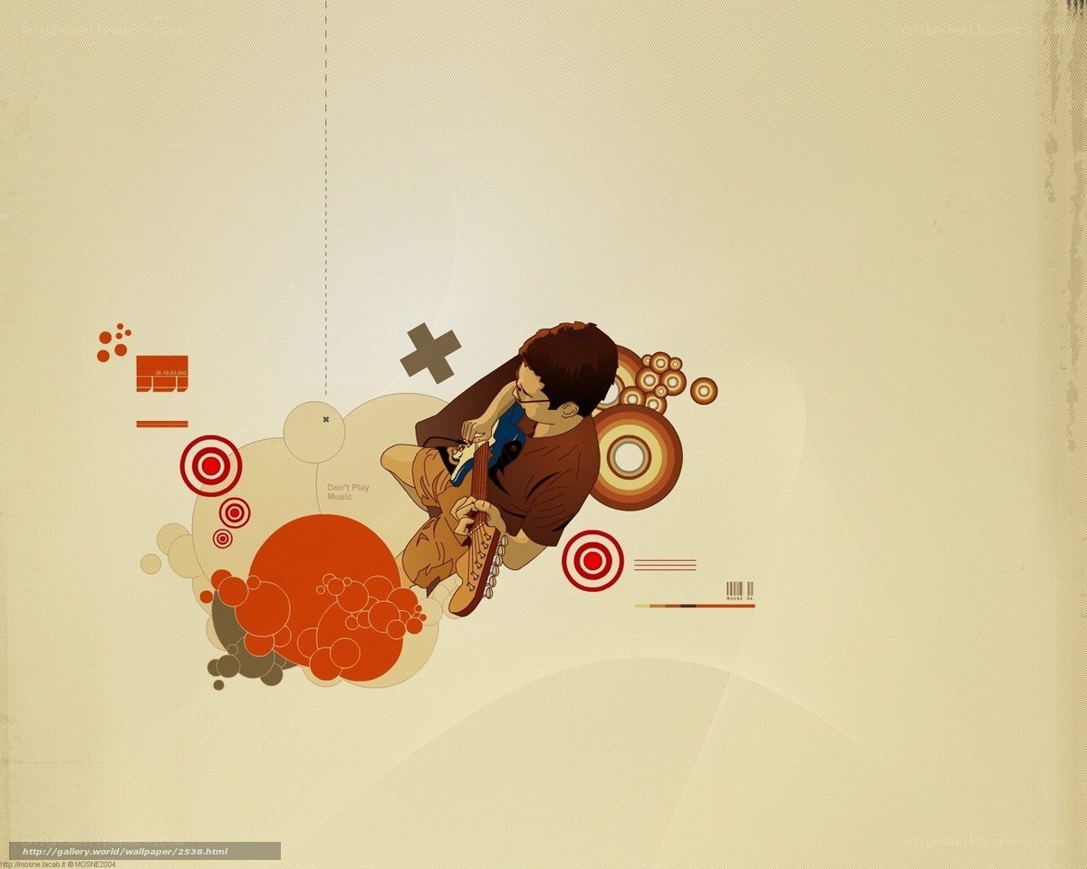 guitarist with abstract graphics
