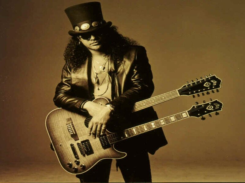 Guitarist with double-neck guitar