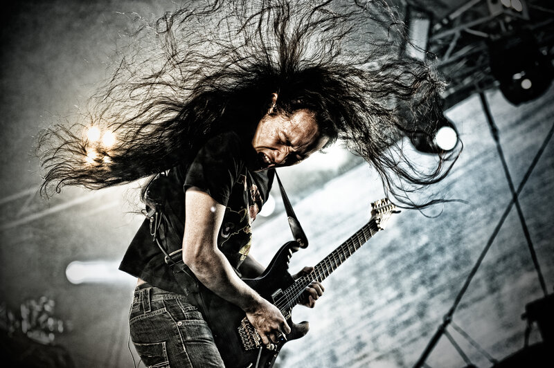 Guitarist with Long Hair — Black