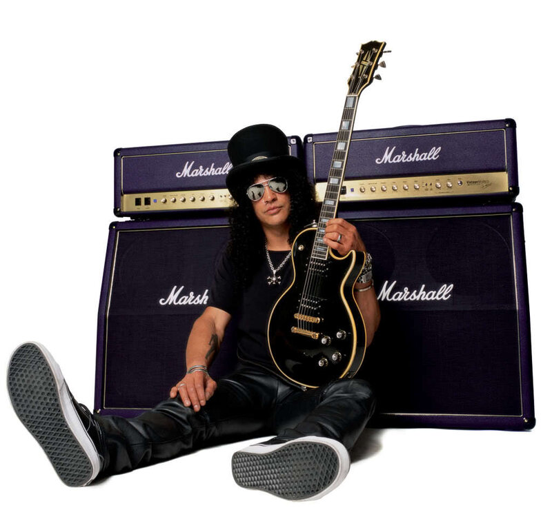 Guitarist with Marshall amps