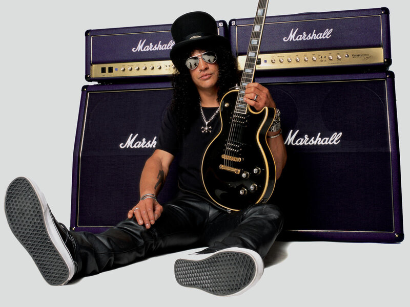 Guitarist with Marshall amps