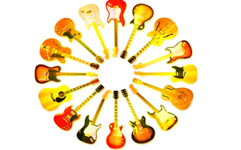 Guitars in a circle