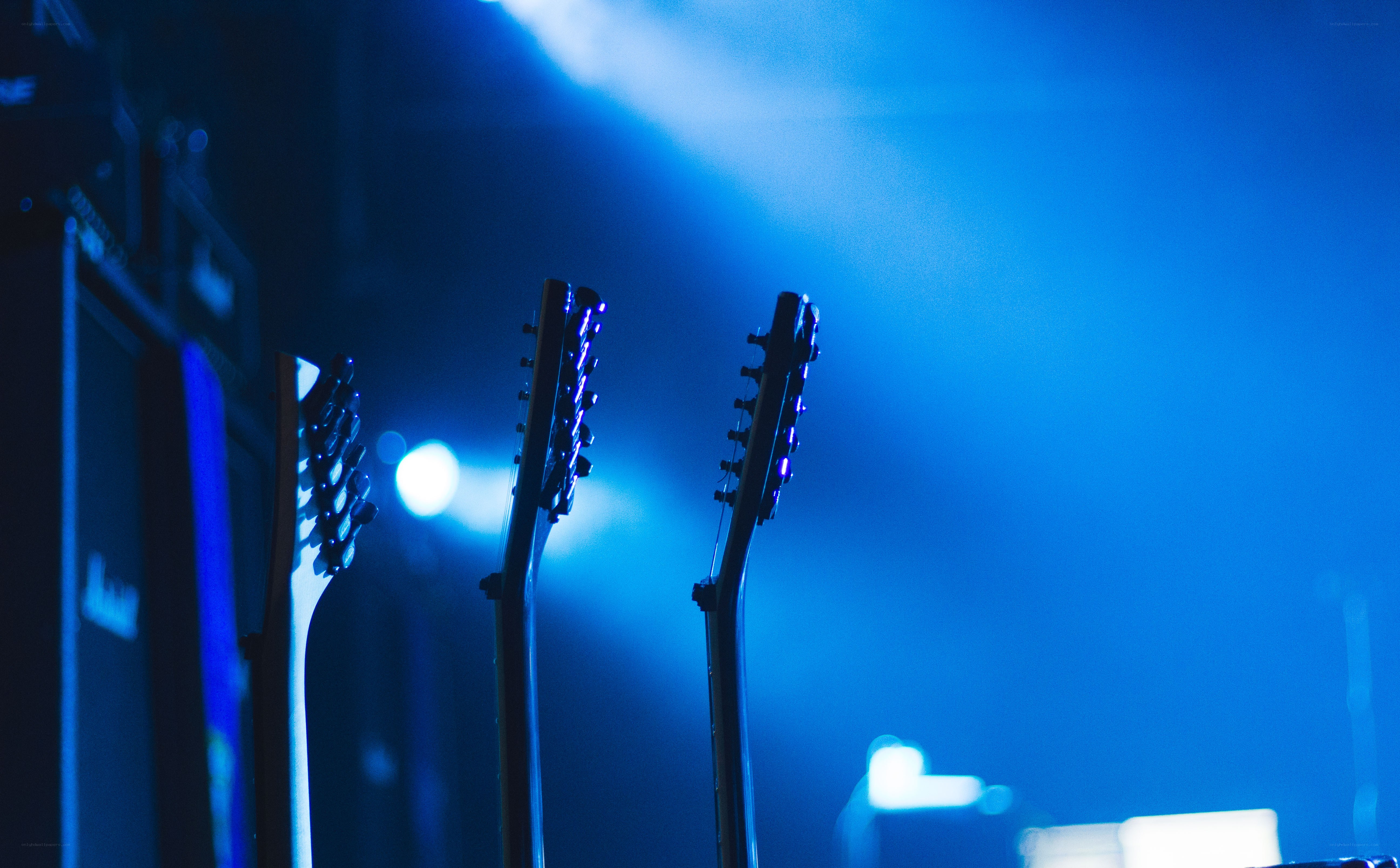 Guitars on a concert stage