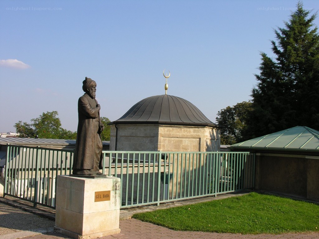 Gul Baba statue and tomb
