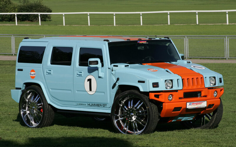 Gulf-branded Hummer GT — Light Blue