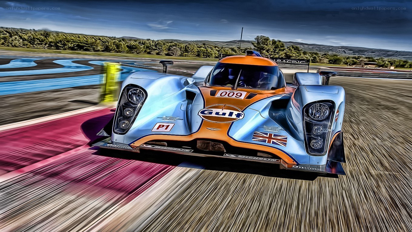 Gulf racing car on track
