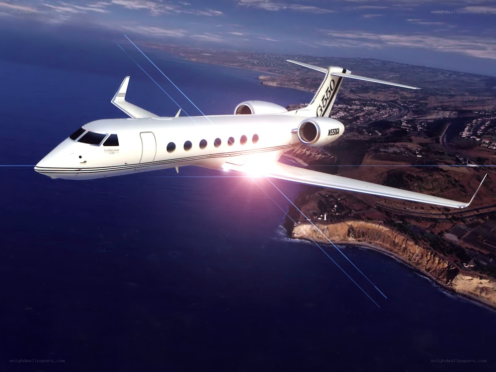 Gulfstream G550 in flight