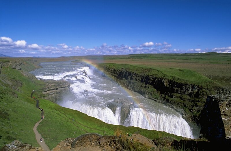 Gullfoss Waterfall — Blue, Serene