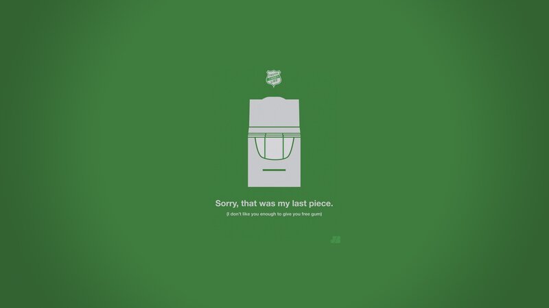 gum advertisement with joke