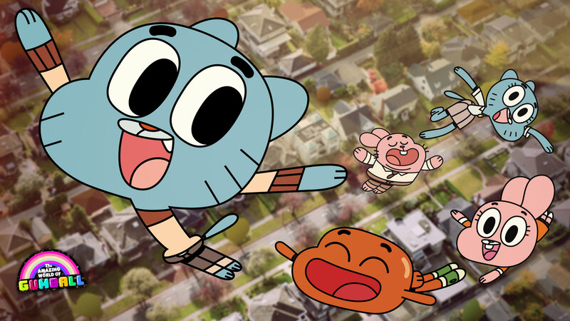 Gumball and friends flying