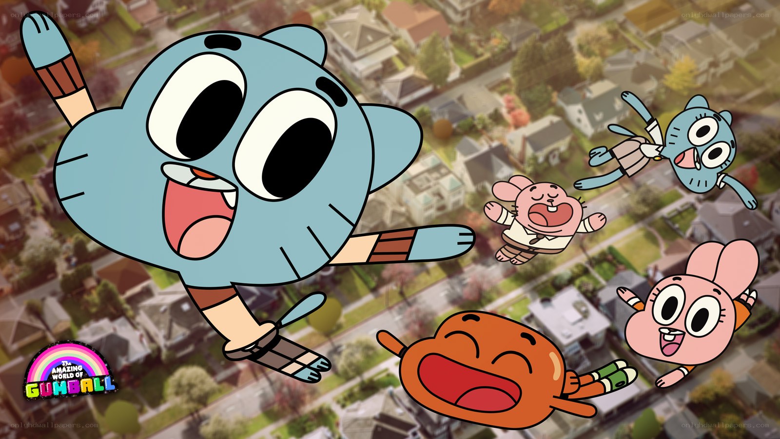 Gumball and friends flying