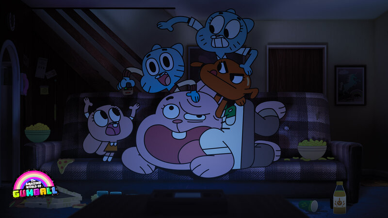 Gumball and friends on couch