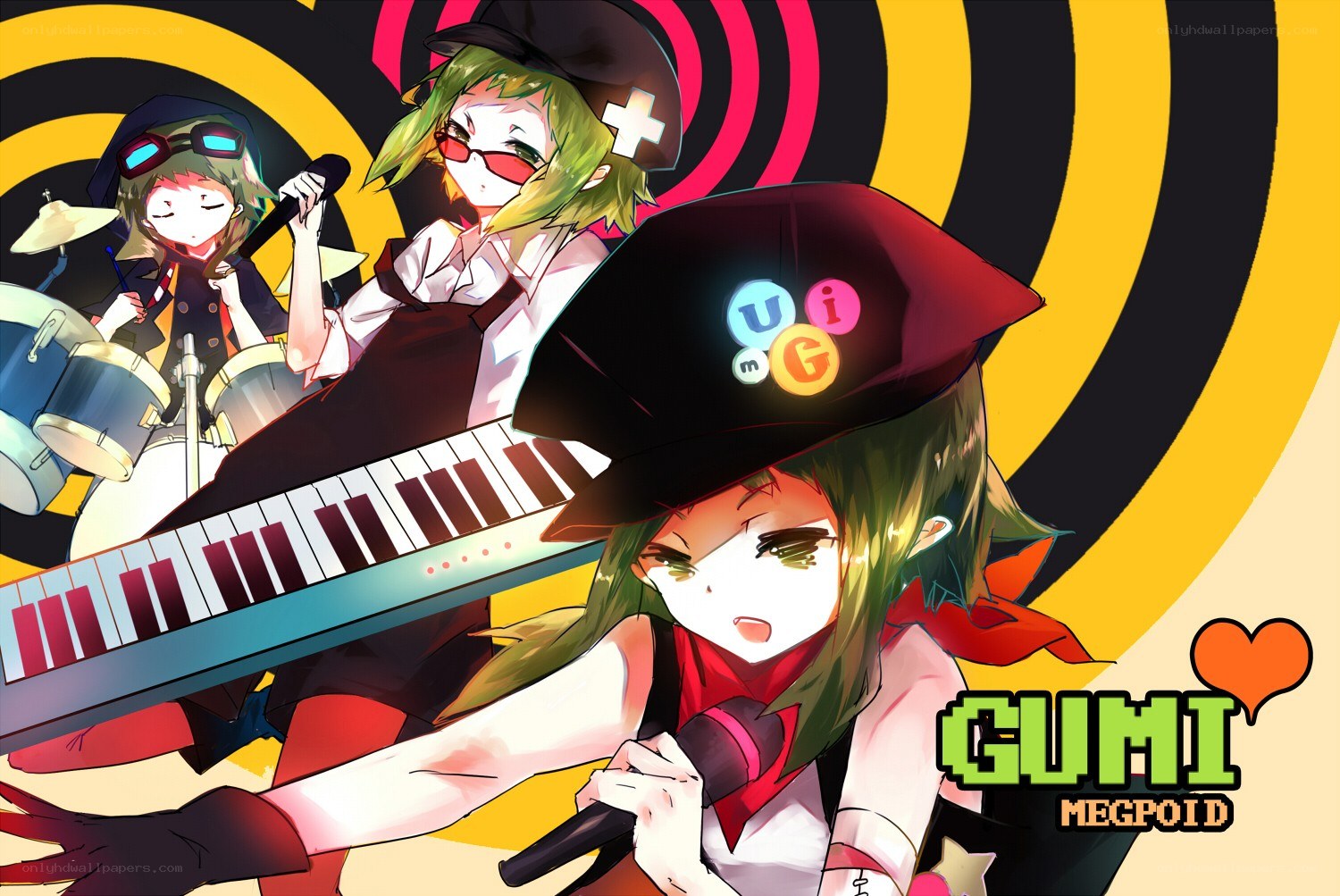 GUMI performing with band