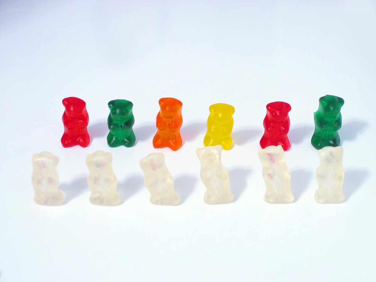 gummy bears in a row