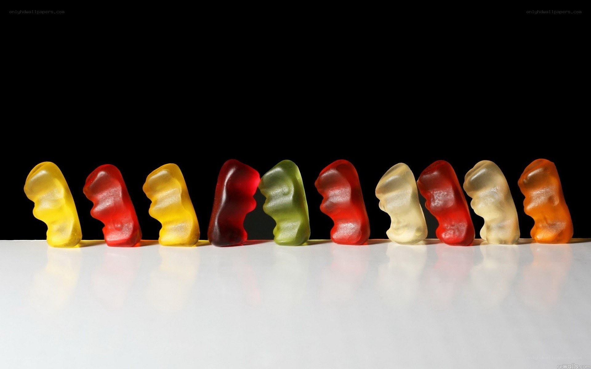 gummy bears in a row