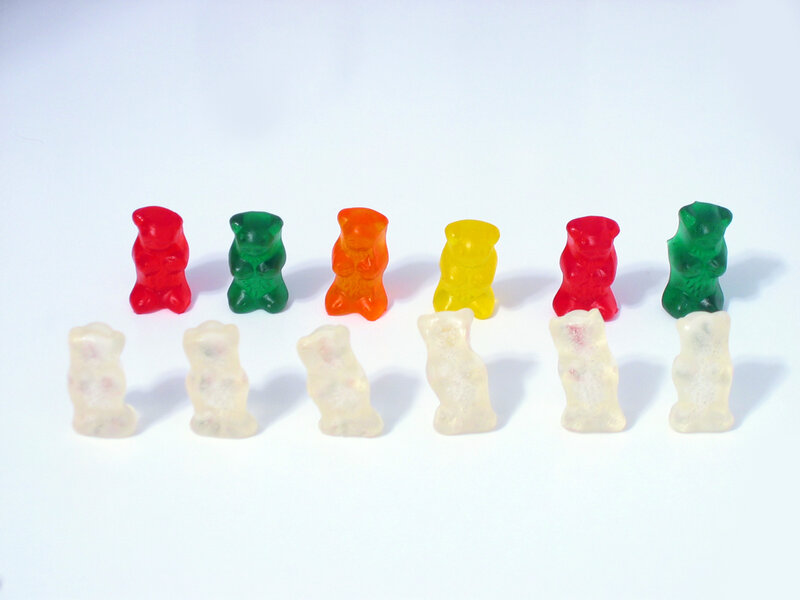 Gummy Bears in Rows
