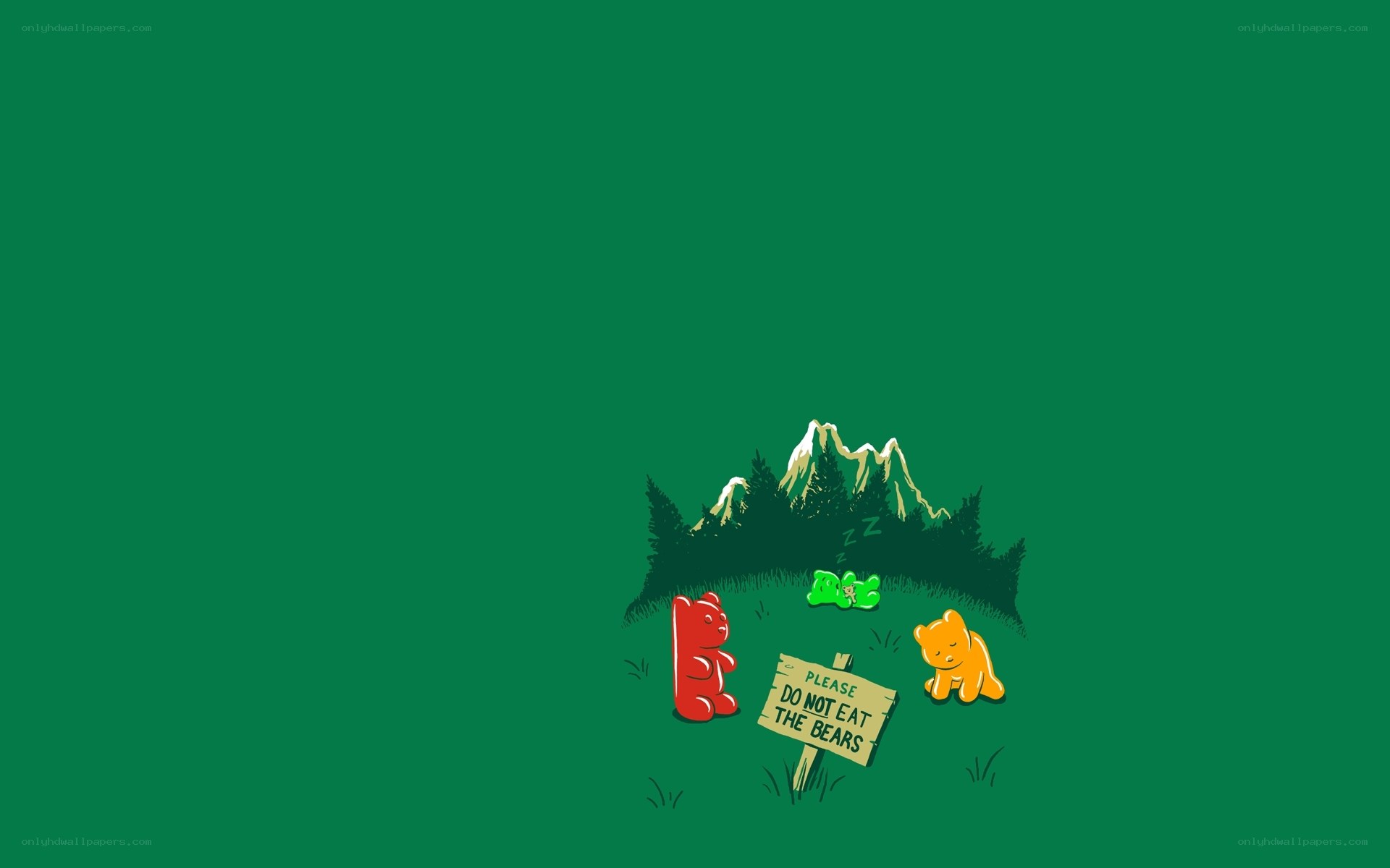 Gummy bears in the forest
