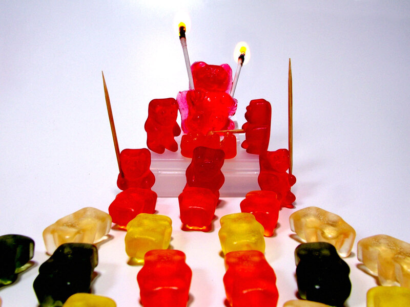 gummy bears with candles