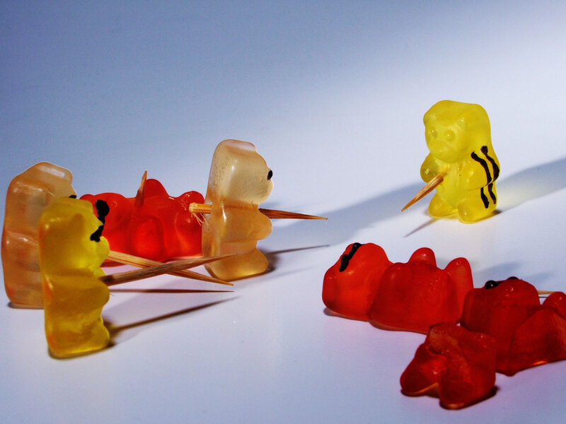 Gummy Bears with Toothpicks