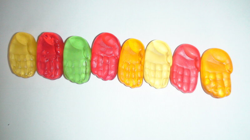 gummy candies shaped like hands