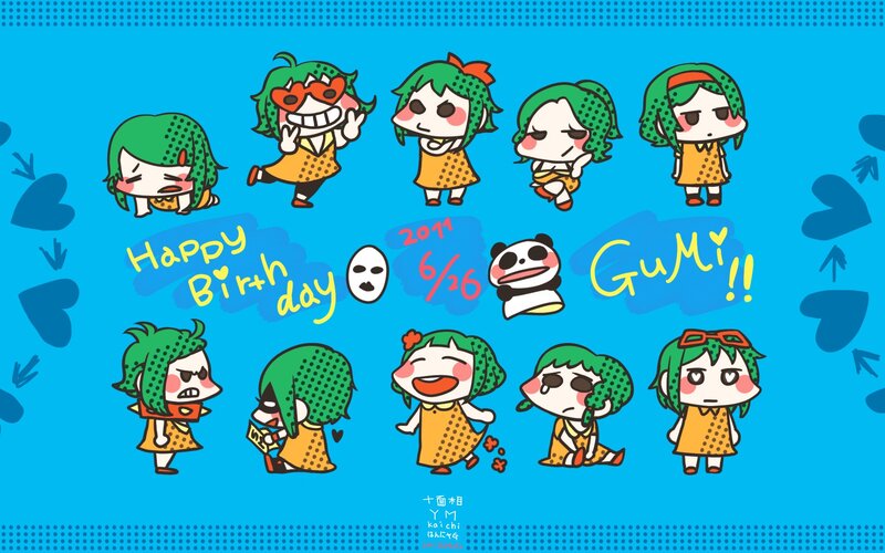 Gumy birthday illustration