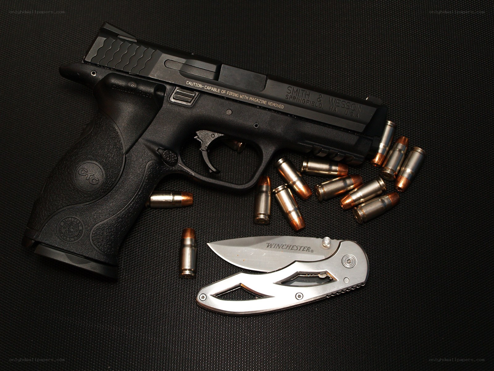 Gun and ammunition with knife