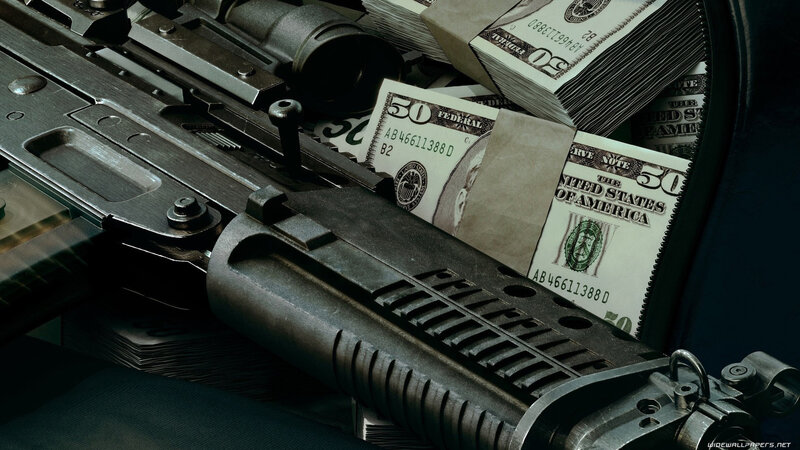 Gun and Money Stack
