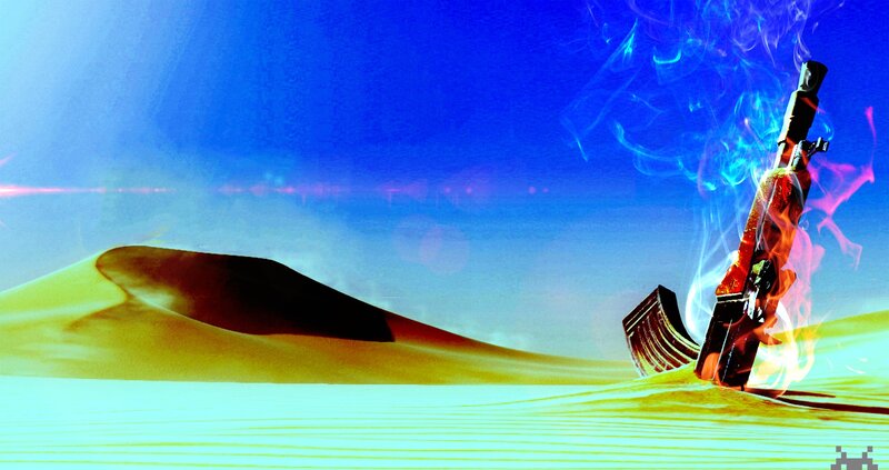 Gun in Desert Sand