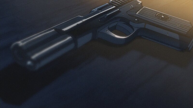gun on dark surface