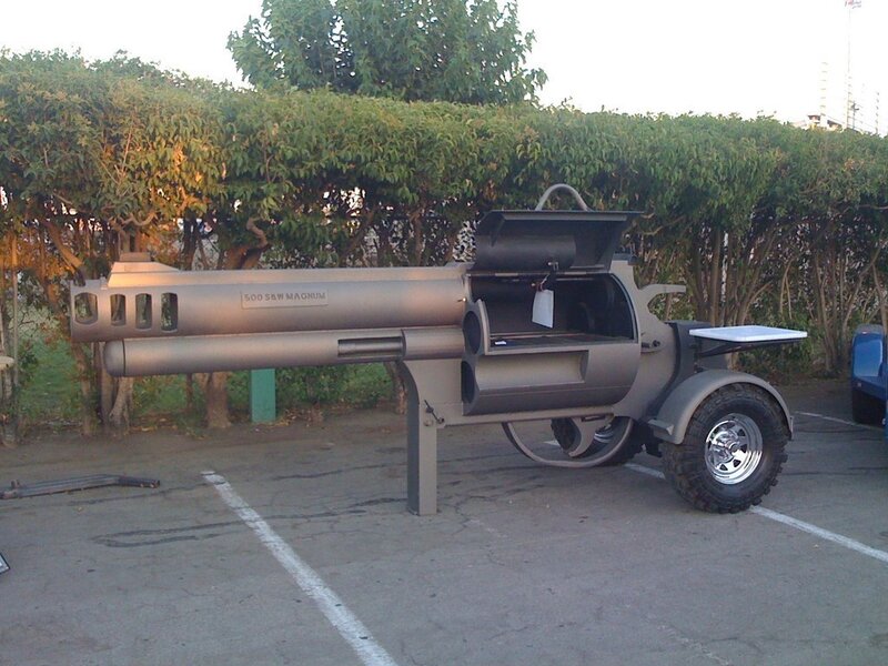 gun-shaped barbecue grill