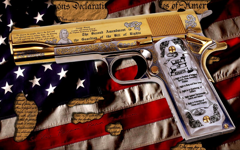 Gun with Bill of Rights engraving