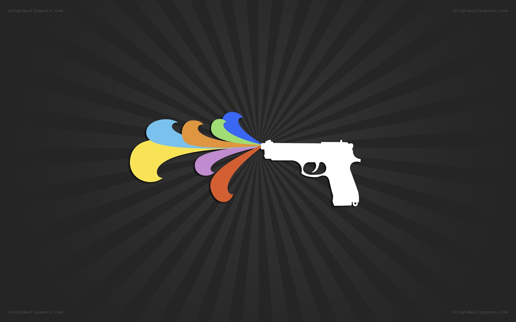 gun with colorful burst