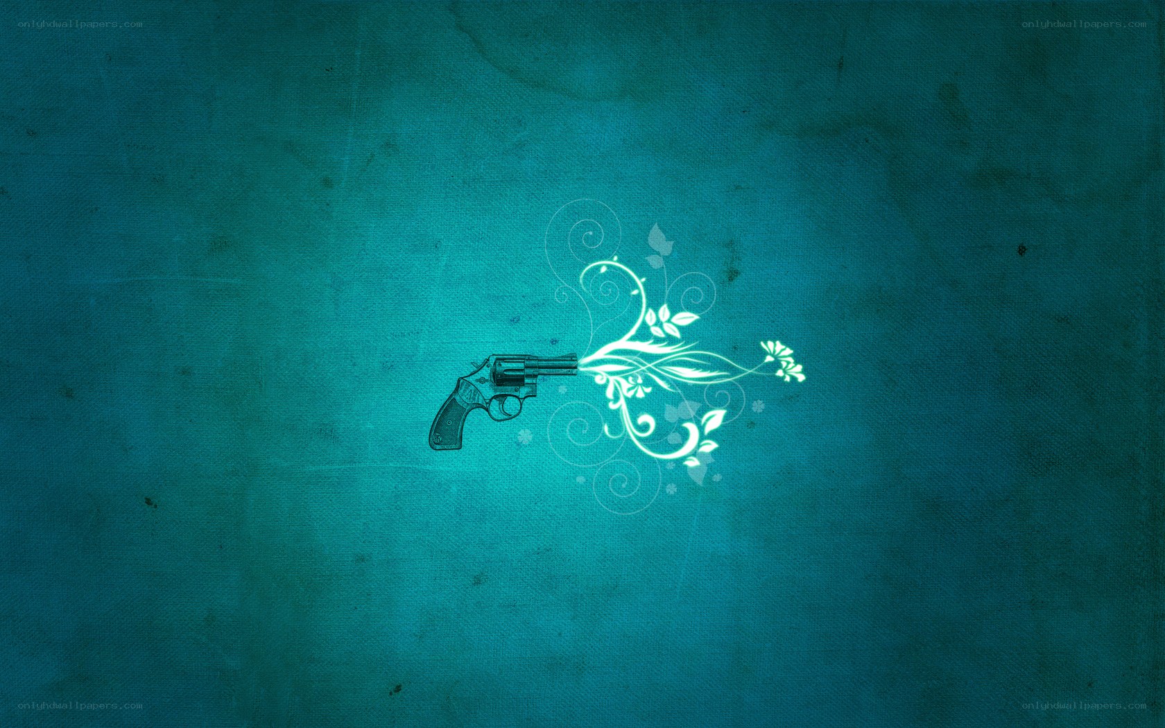 gun with floral design