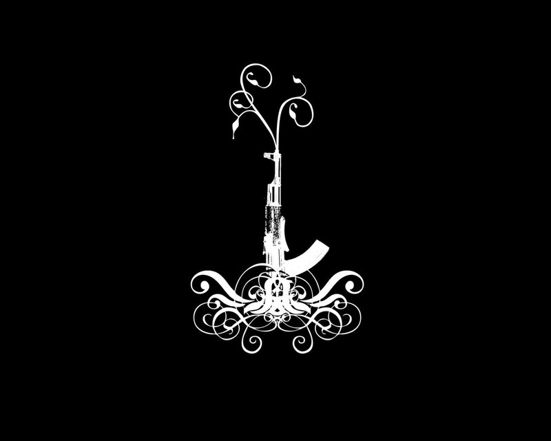 gun with floral design